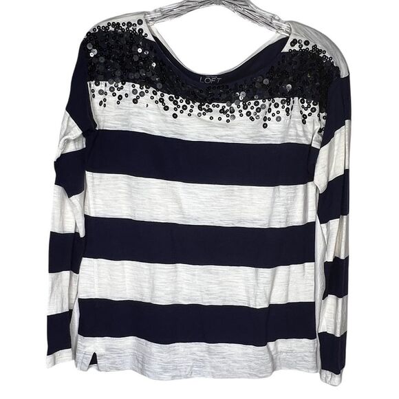 LOFT Tops - Loft Striped Shirt with Sequins‎